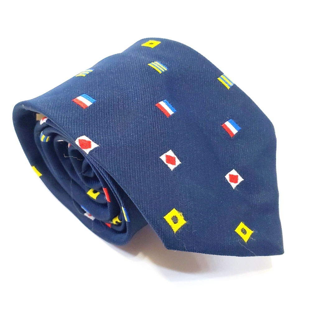 Baekgaard Necktie Blue Geometric Pattern Men's Terelene Neck Tie 54x3.25"